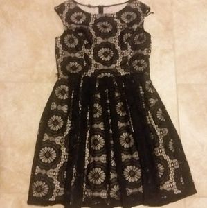 Black and beige dress